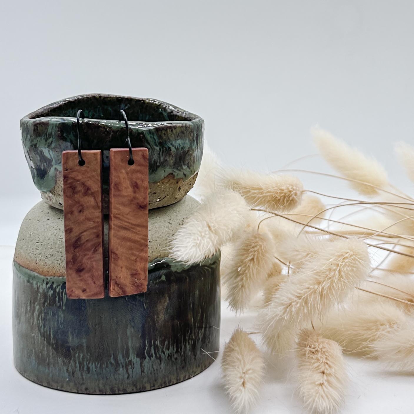 Bar Timber Earring Dangles - Burl