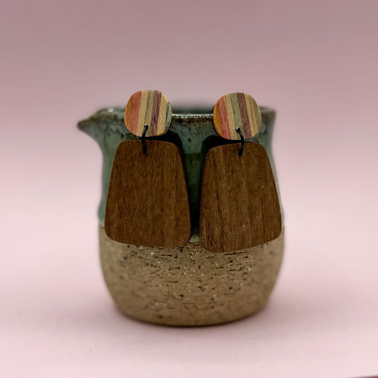 Rhombus Dangles - Spotted Gum & Confetti