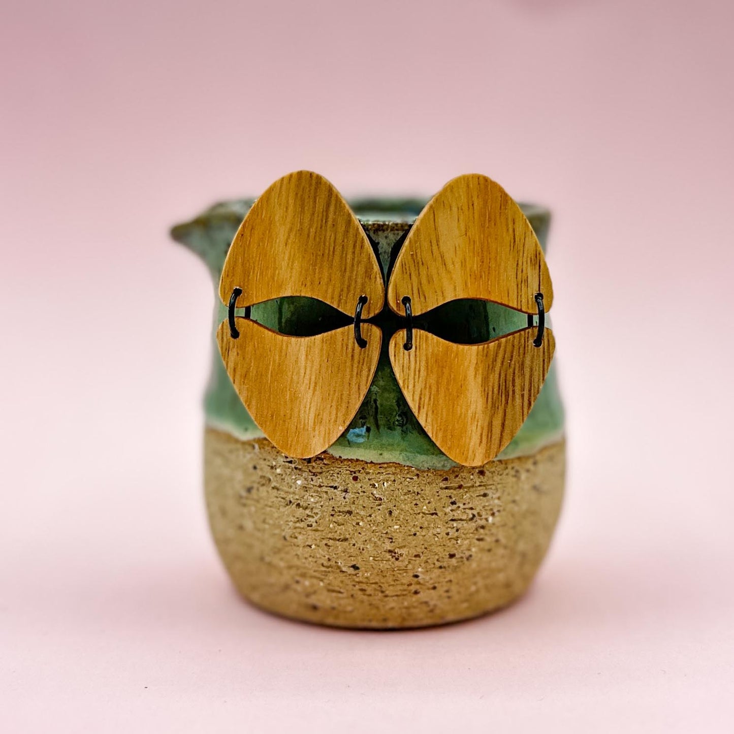 Two Moons Timber Dangle Earring - Spotted Gum