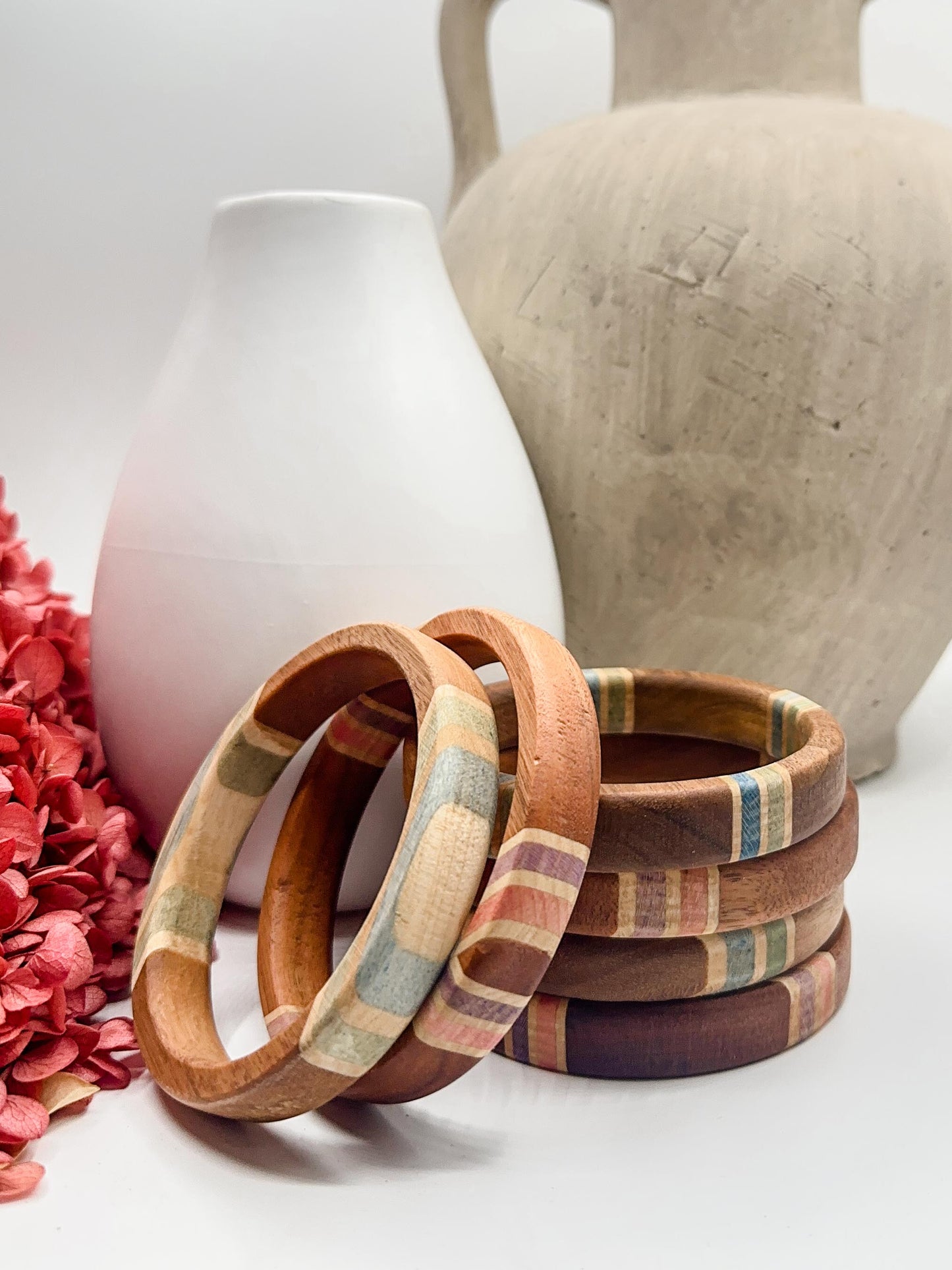 Abstract Recovered Ironbark Timber Bangles