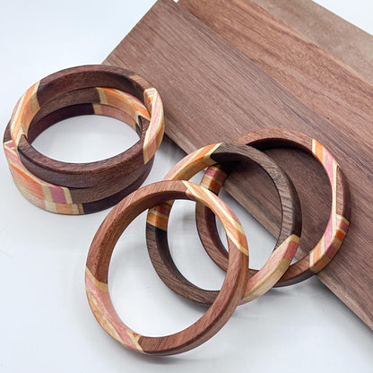 Abstract Recovered Ironbark Timber Bangles