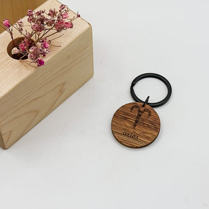 Zodiac Timber Keyrings - Spotted Gum