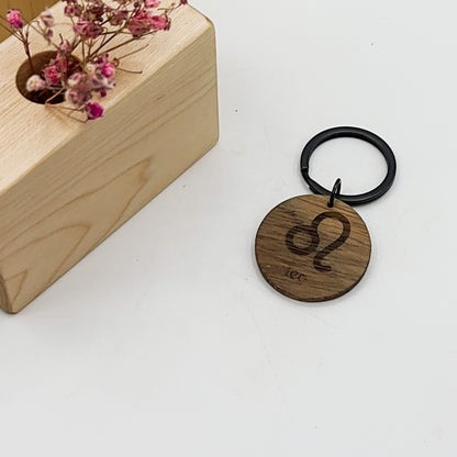 Zodiac Timber Keyrings - Spotted Gum