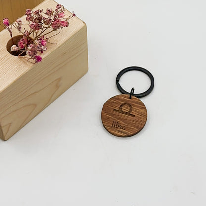 Zodiac Timber Keyrings - Spotted Gum