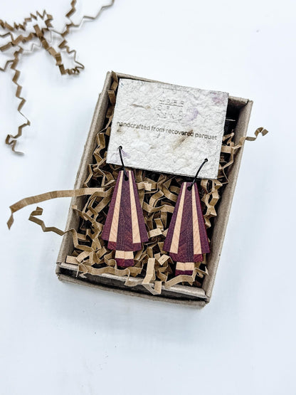 Art Deco Chandelier Timber Dangle Earrings