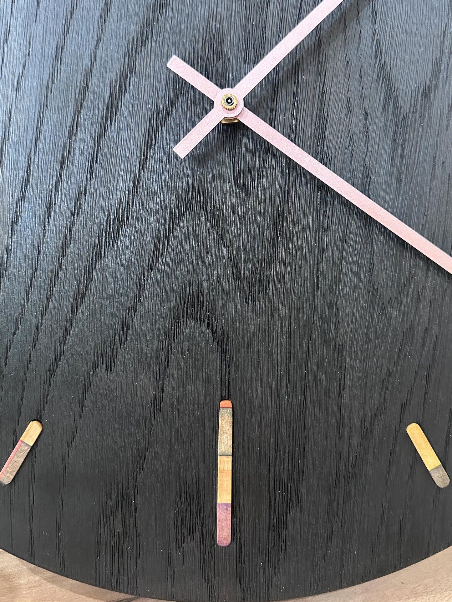 Brushed White Oak and Confetti Maple Wall Clock