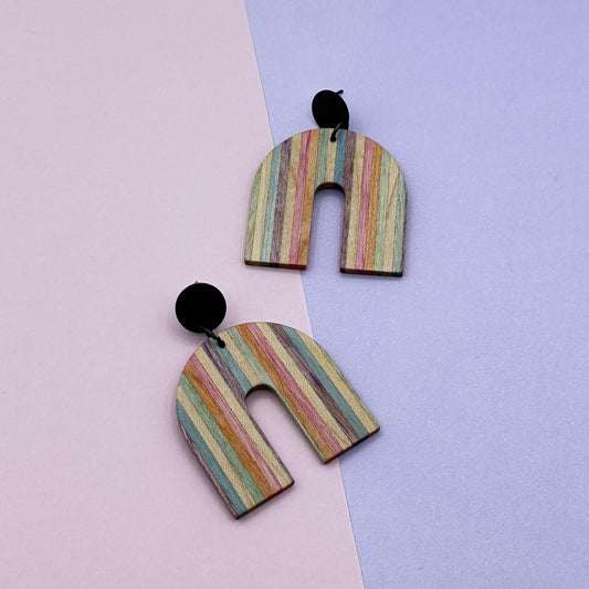 Confetti Rainbow Timber Dangle Earrings