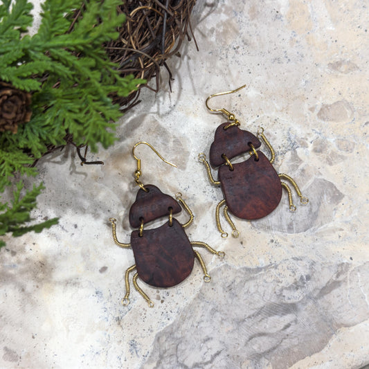 Christmas Beetle Dangles - Red Mallee Burl