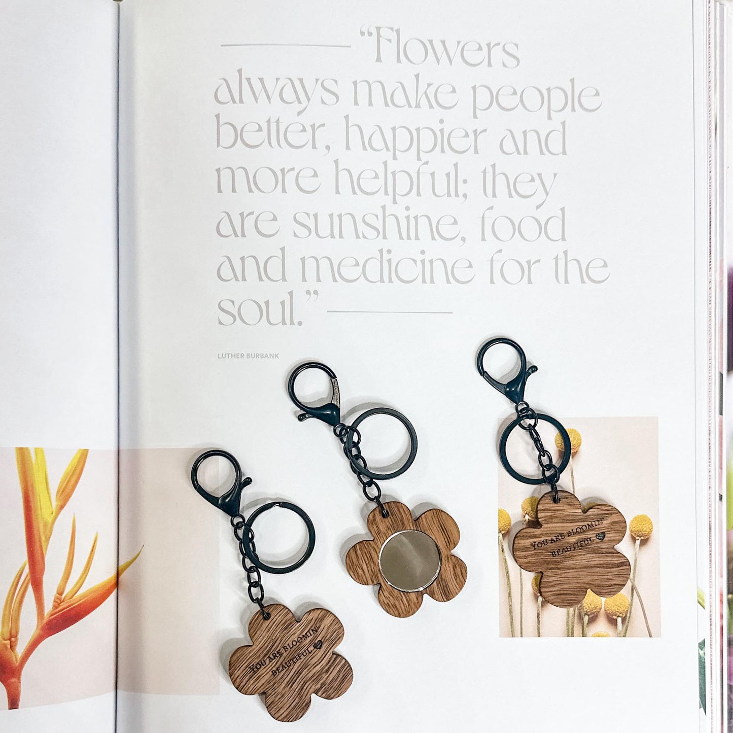 Flower & Bloom - Spotted Gum Timber Keyring