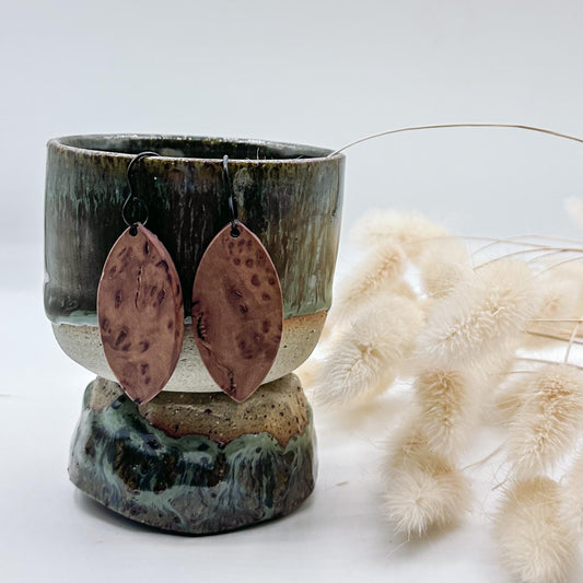 Leaf Timber Earring Dangles - Burl