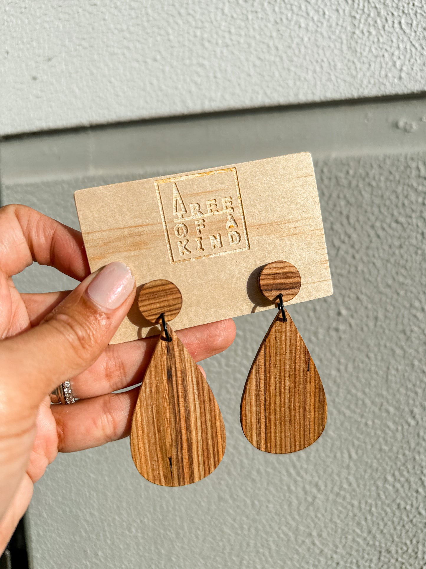 The Teardrop Dangle Timber Earrings - Mixed Hardwood