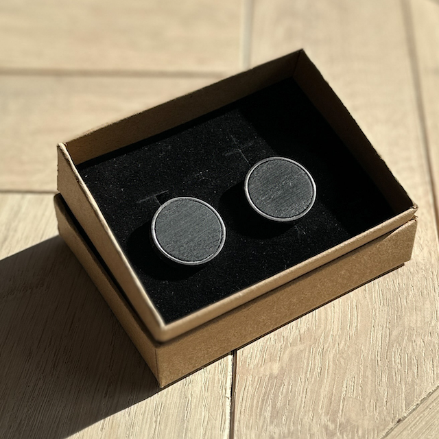 Timber Cufflinks - Brushed White Oak Black