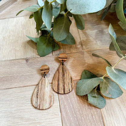 The Teardrop Dangle Timber Earrings - Mixed Hardwood