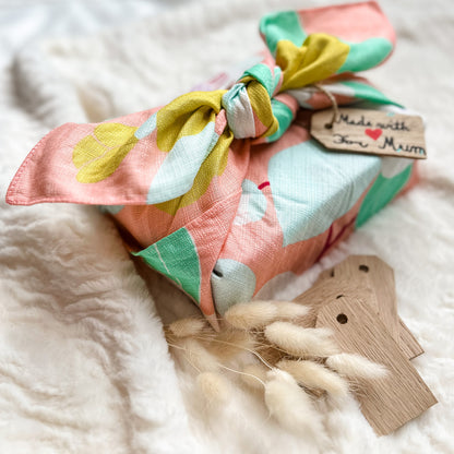 The Gift Wrap Bundle // Small Furoshiki & Naked Oak Gift Tags