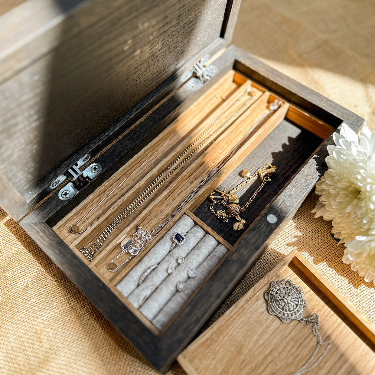 Oak Of Wonders - Large Kumiko Jewellery Box // Dark Chocolate