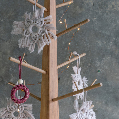 Macrame Snowflake Tree Ornaments - 4 pack